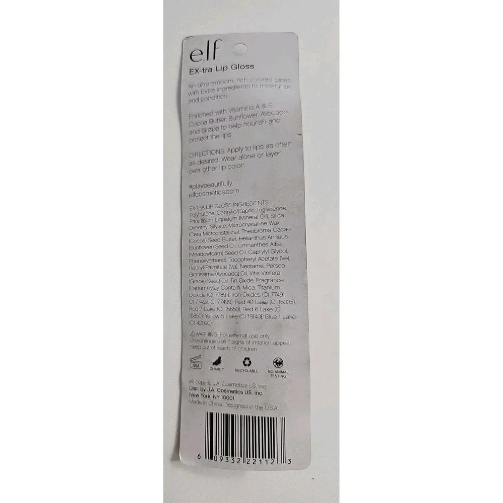 ELF Ex-Tra Lip Gloss 22112 Scott  Enriched‎ w/Extra Ingredients .09 oz NEW